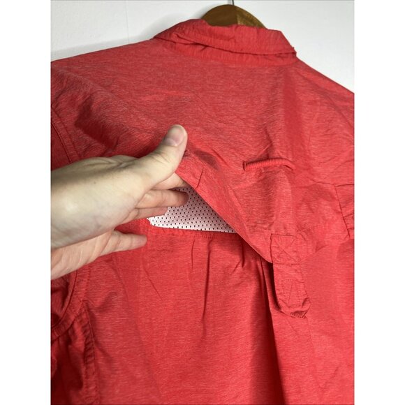 Exofficio Red Long Sleeve Button Shirt Vented Women's Medium - Picture 8 of 9